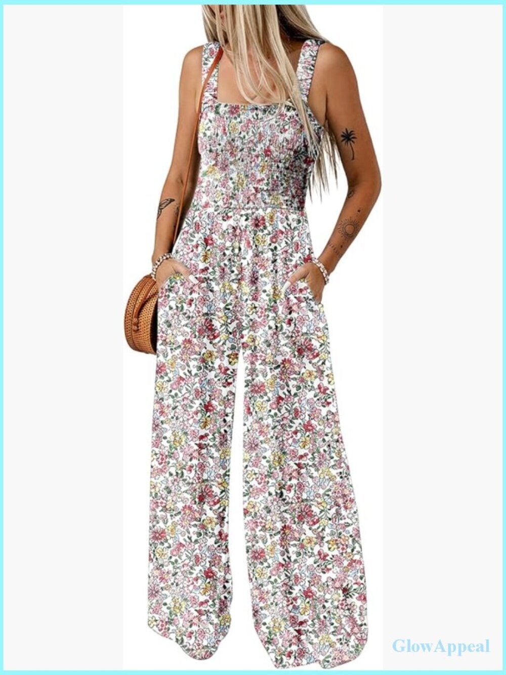 Women's Sleeveless Wide Leg Jumpsuit with Pockets